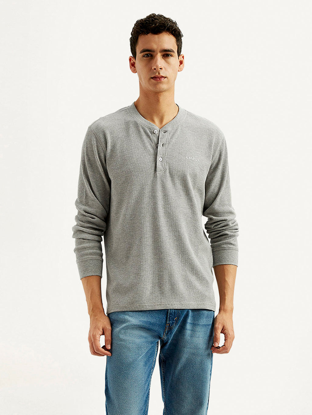 Men's Solid Henley Neck T-shirt