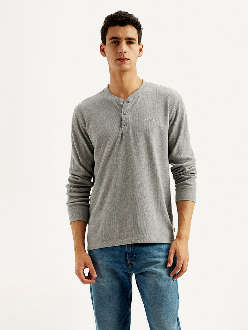 Men's Solid Henley Neck T-shirt