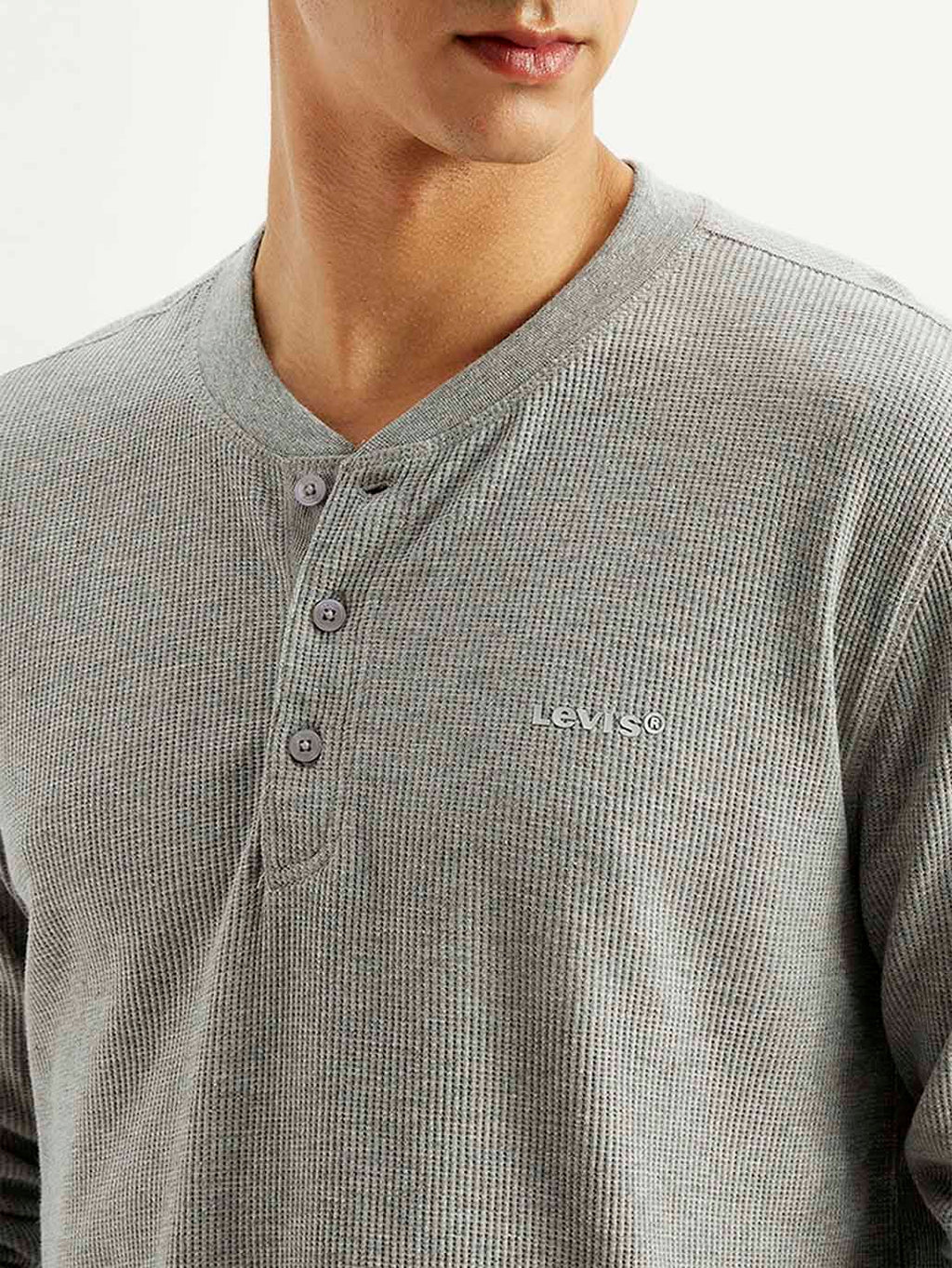 Men's Solid Henley Neck T-shirt