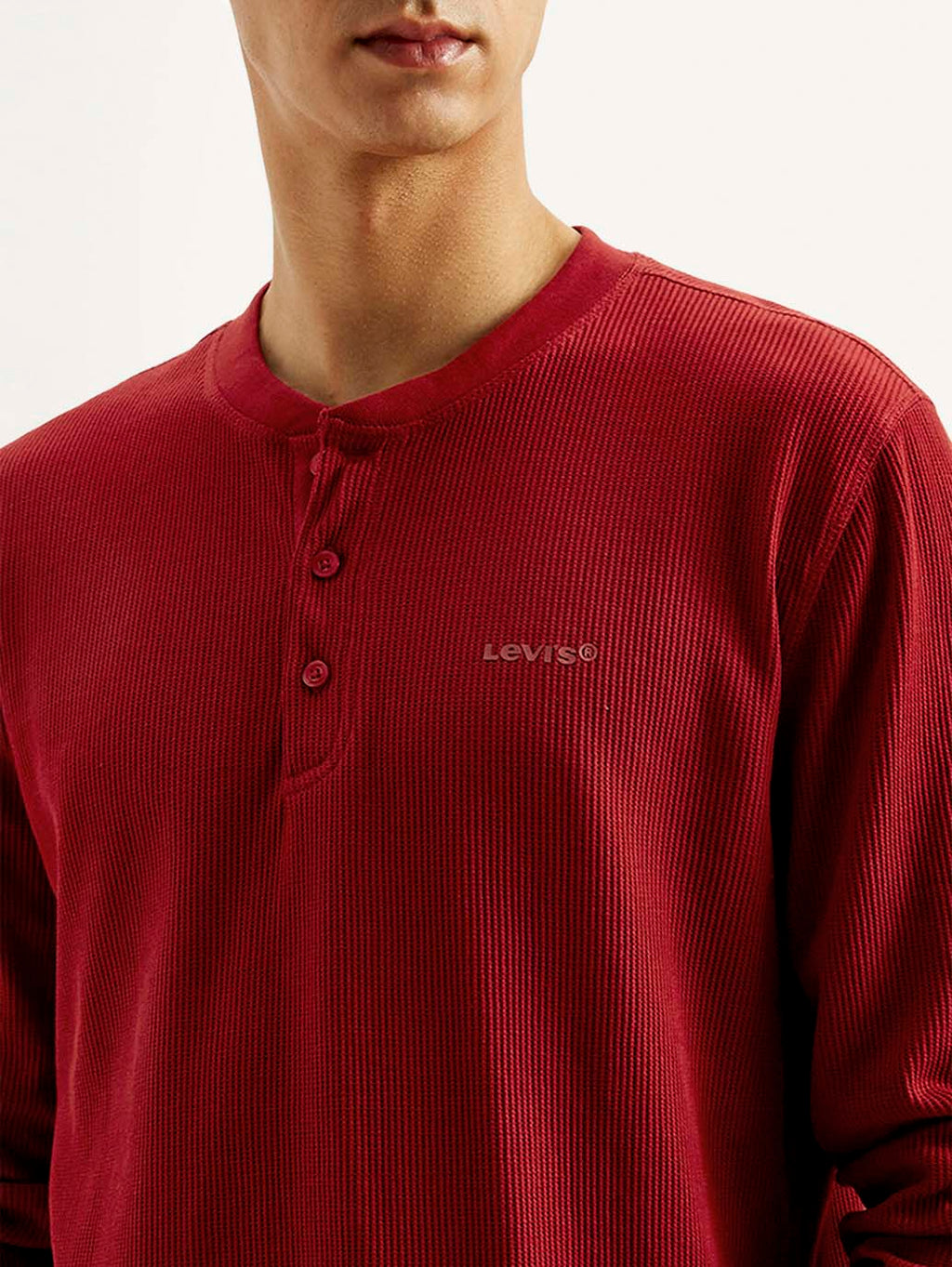 Men's Solid Henley Neck T-shirt