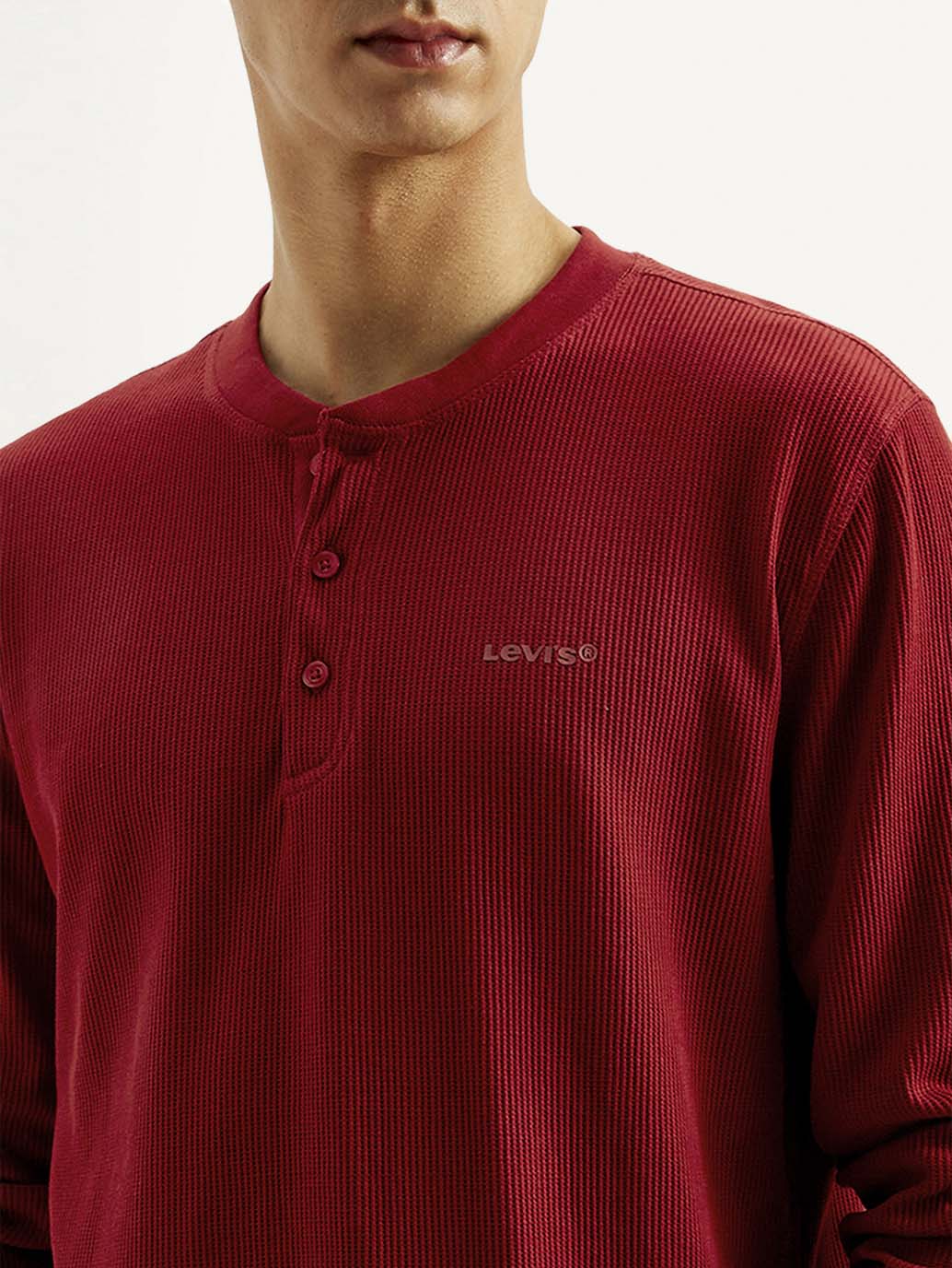 Men's Solid Henley Neck T-shirt