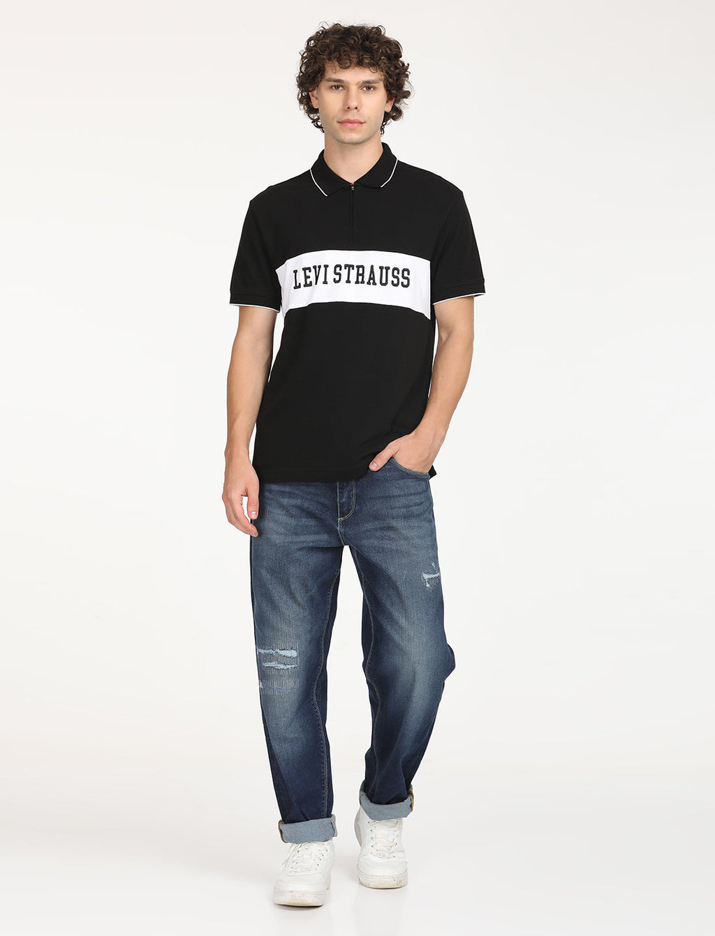 Men's Brand Logo Slim Fit  Polo T-shirt