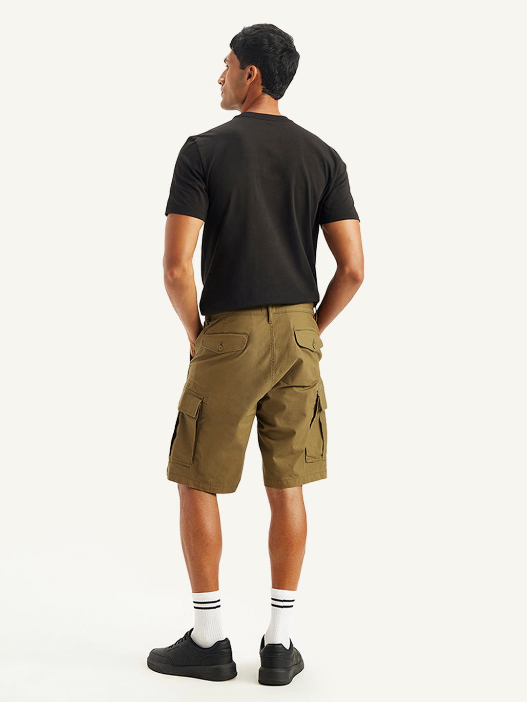 Men's Brown Regular Fit Cargo Shorts