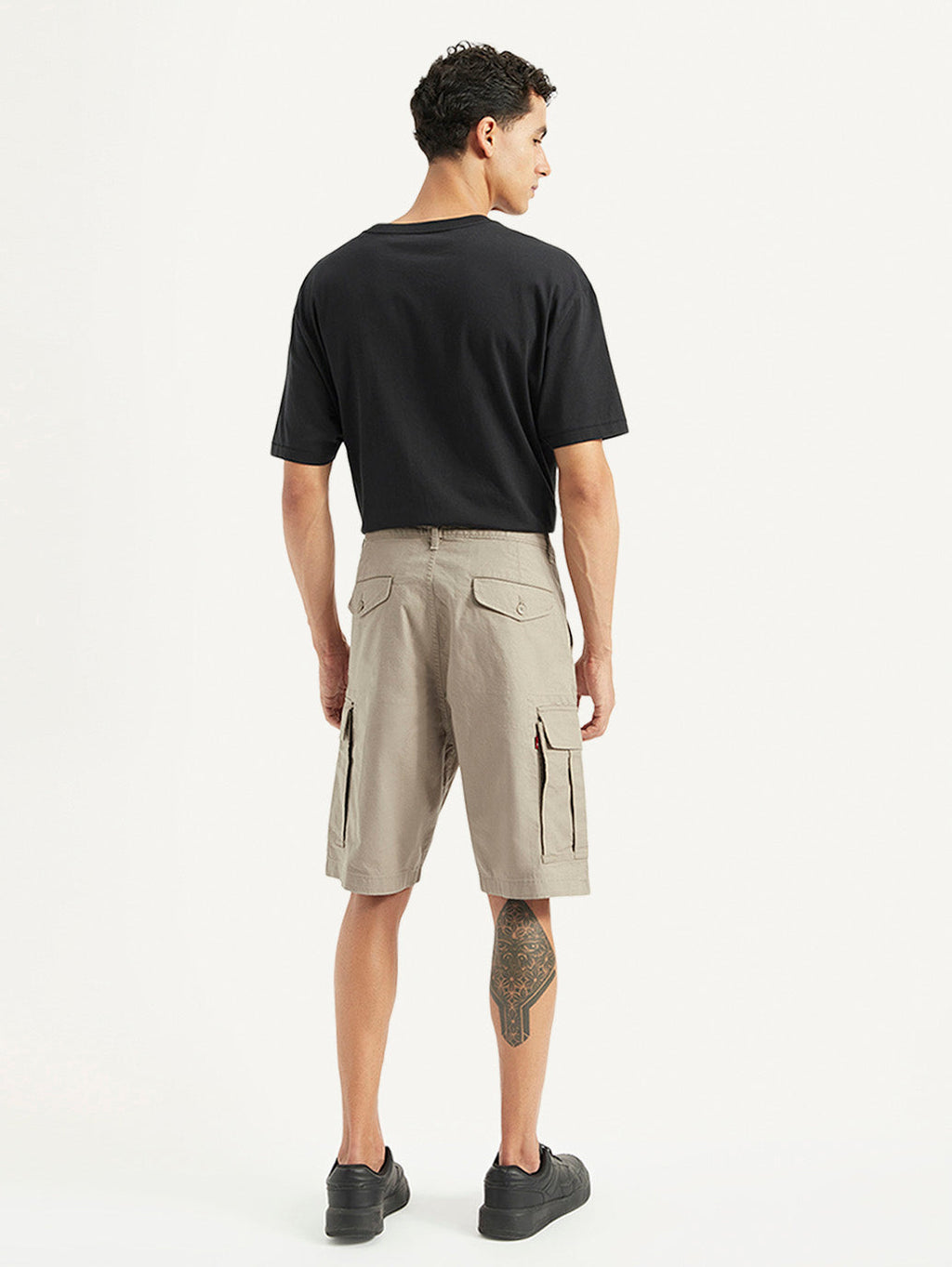 Men's Beige Cargo Fit Shorts