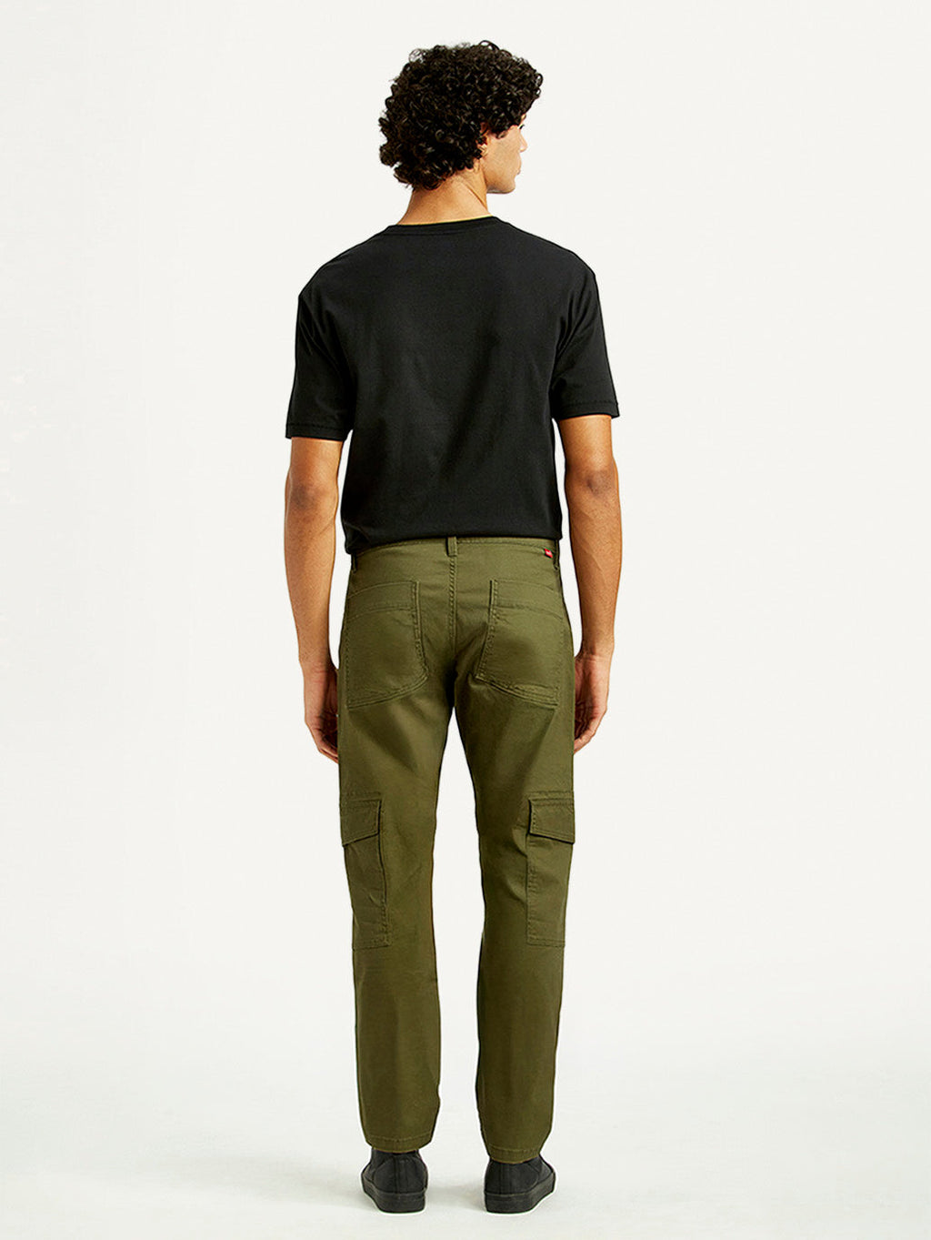 Men's Olive Green Slim Fit Cargo Trousers
