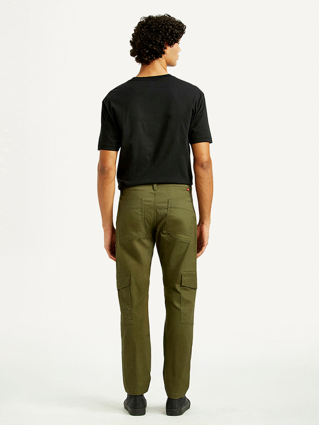 Men's Olive Green Slim Fit Cargo Trousers