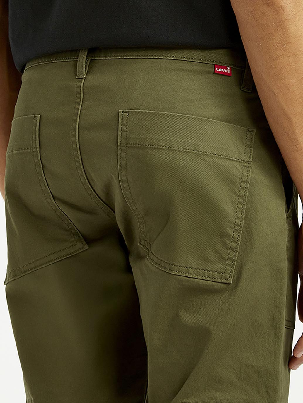Men's Olive Green Slim Fit Cargo Trousers