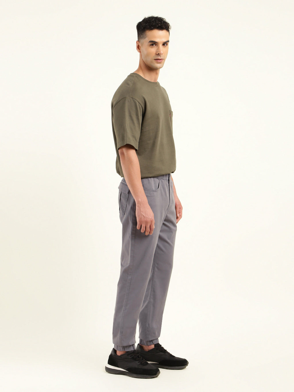 Men's Relaxed Fit Grey Jogger Cargos