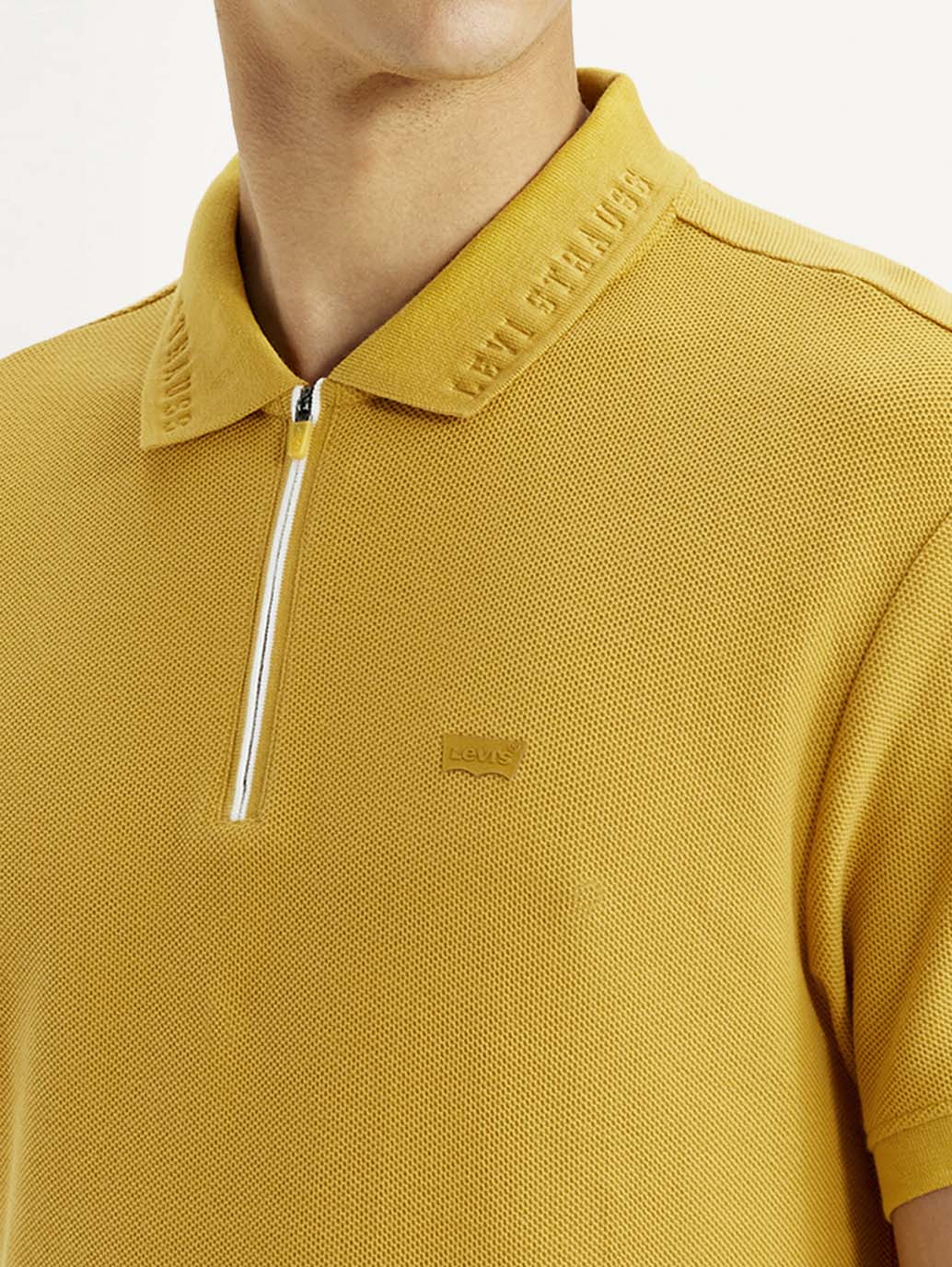 Men's Solid Yellow Slim Fit Polo T-shirt