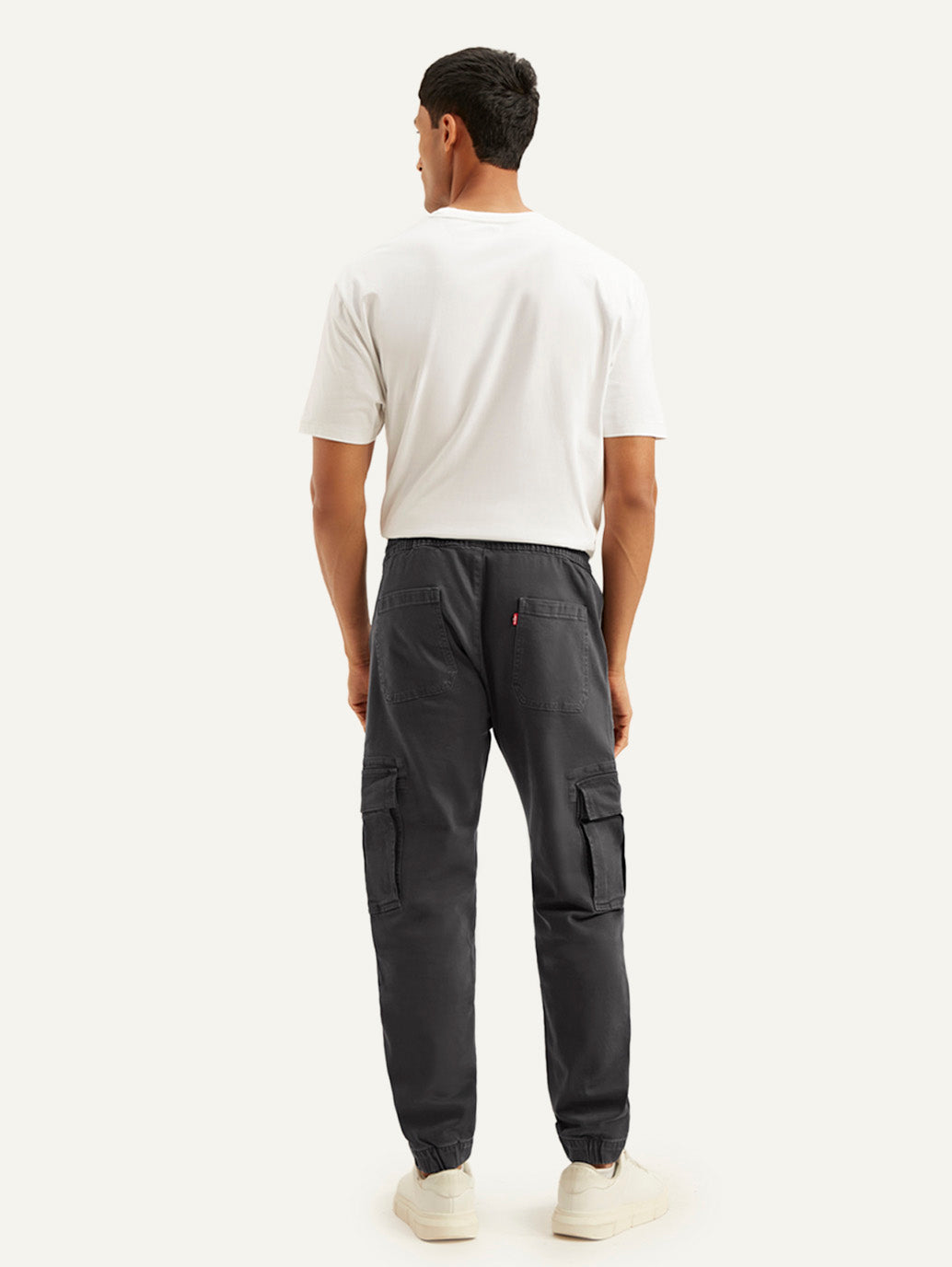 Men's Charcoal Grey Regular Fit Cargo Joggers