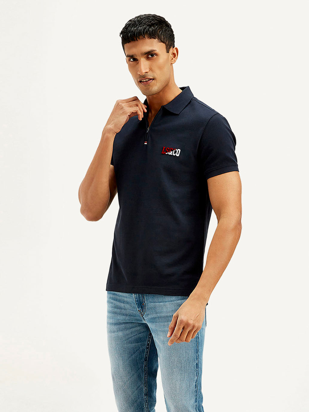 Men's Solid Slim Fit Polo T-shirt