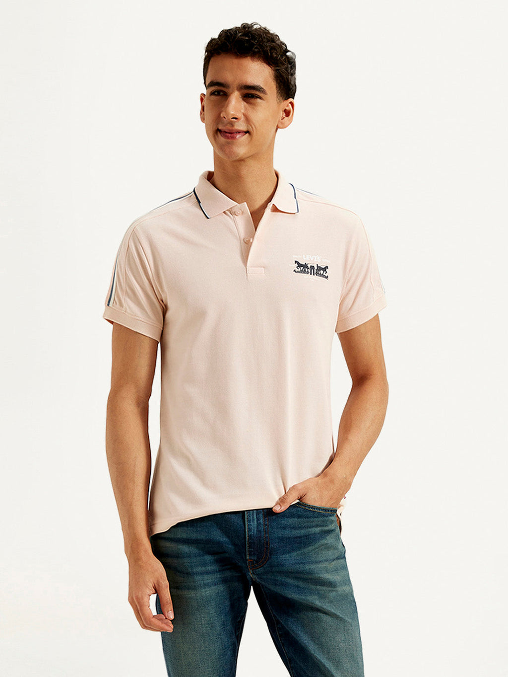 Men's Solid Slim Fit Polo T-shirt