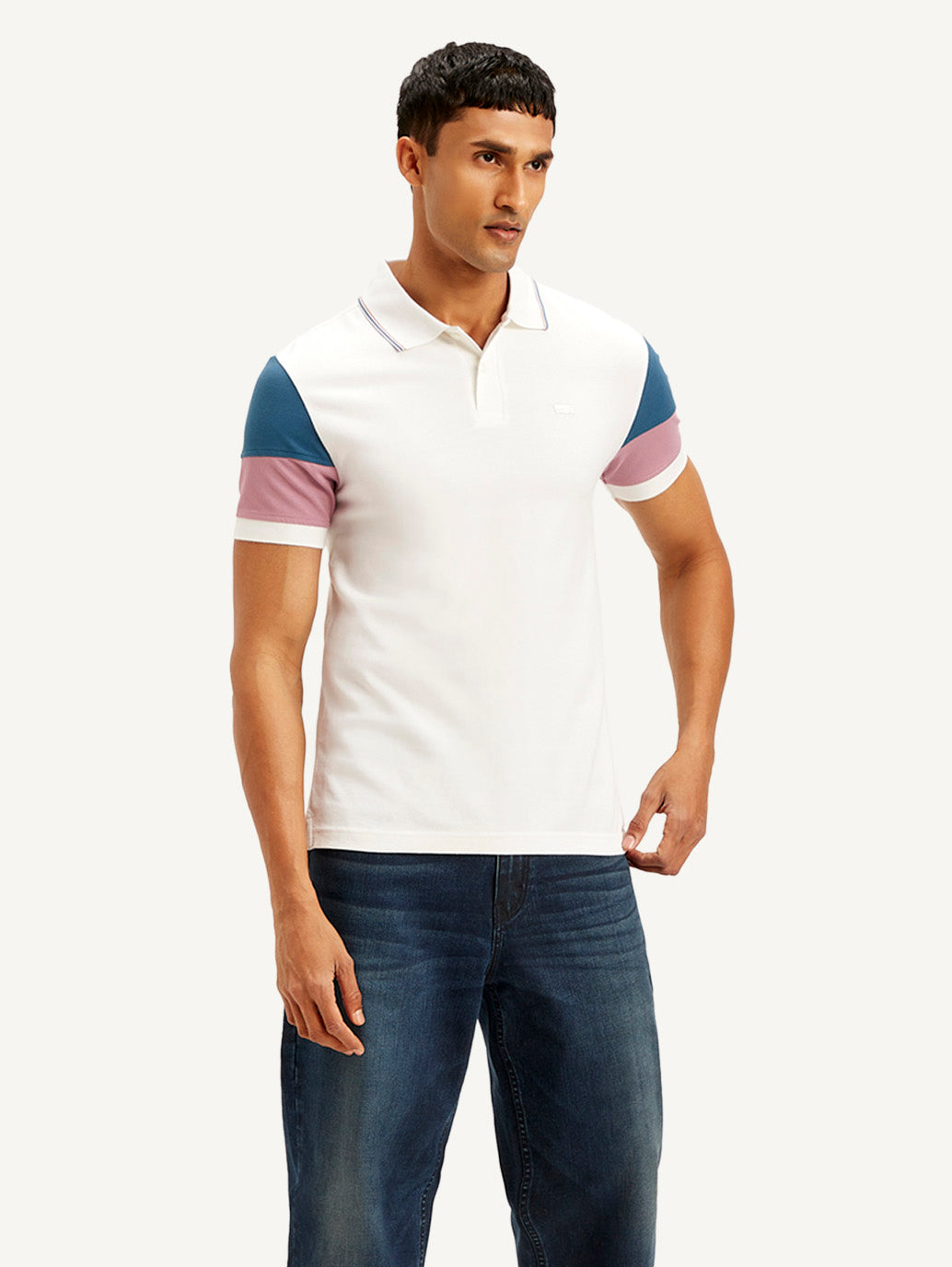 Men's Colorblock Slim Fit Polo T-shirt