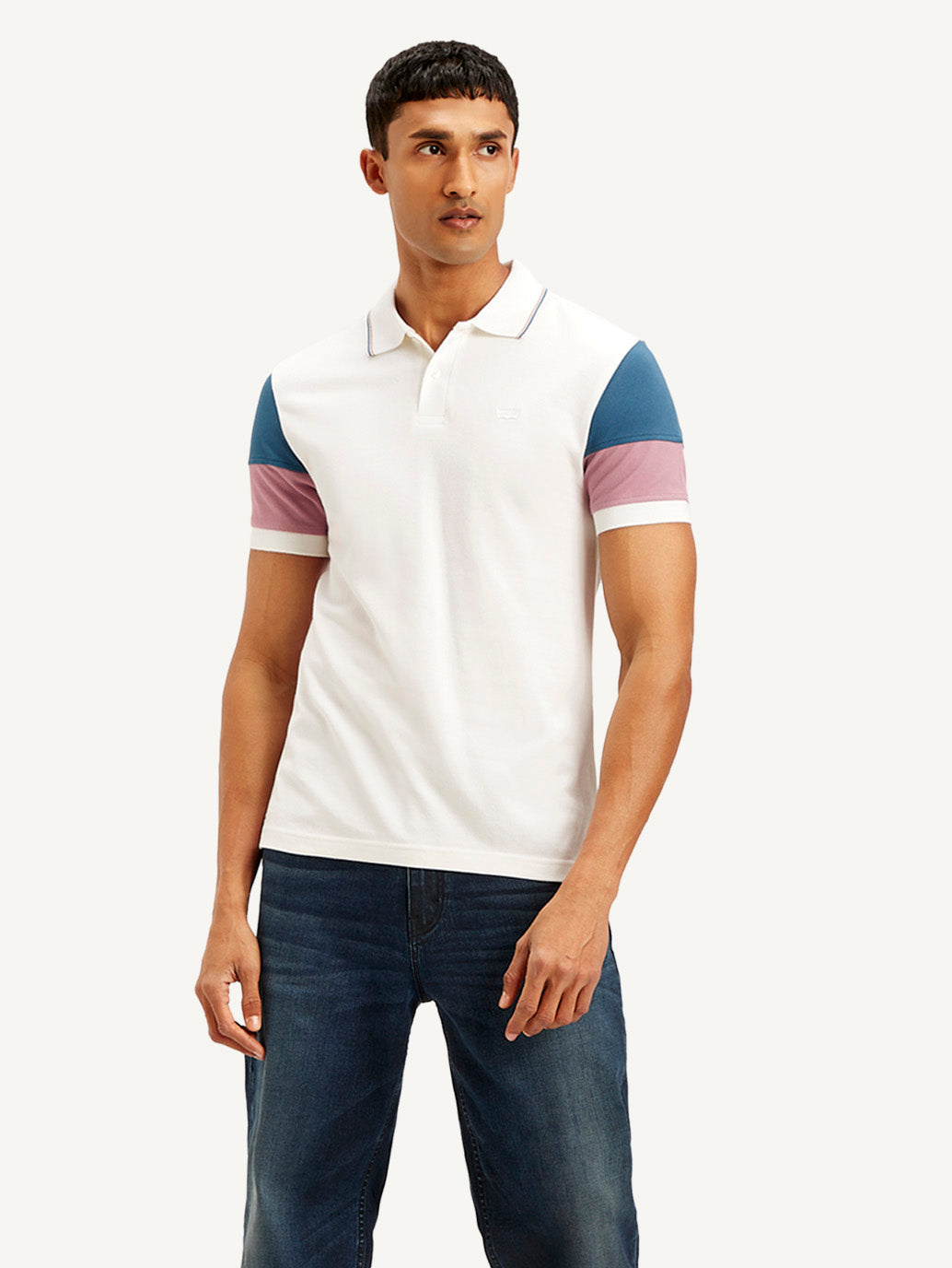 Men's Colorblock Slim Fit Polo T-shirt