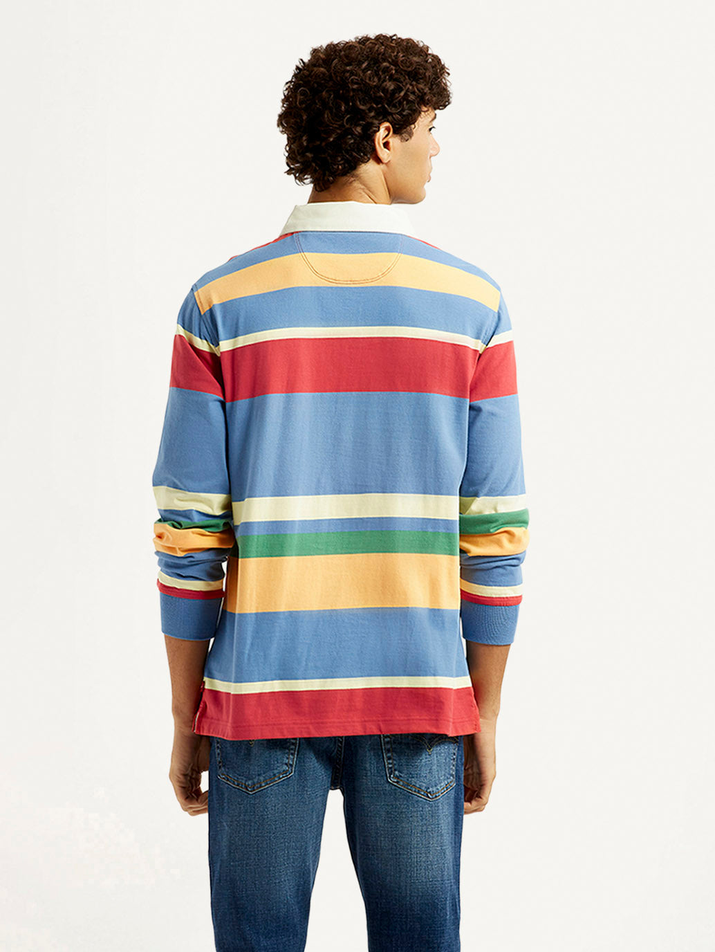 Men's Striped Multi Color Slim Fit Polo T-shirt