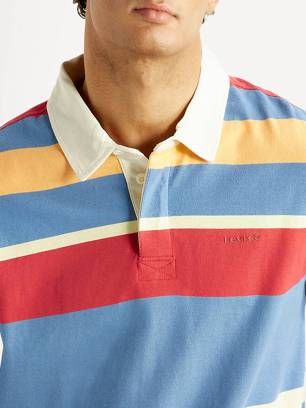 Men's Striped Multi Color Slim Fit Polo T-shirt