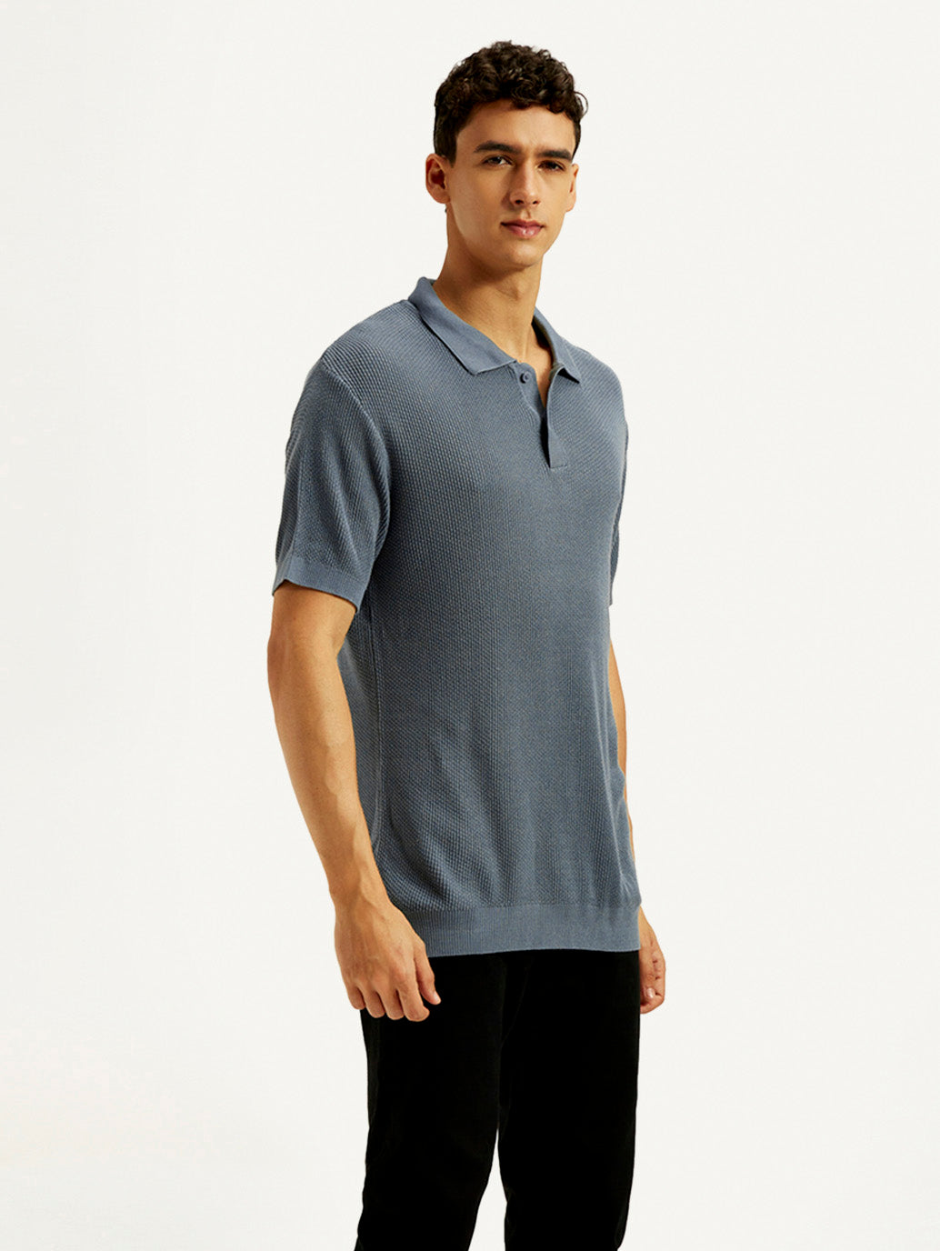 Men's Redloop Textured Slim Fit Polo T-Shirt
