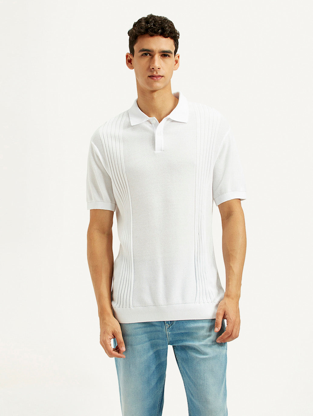 Men's Redloop Textured Slim Fit Polo T-Shirt