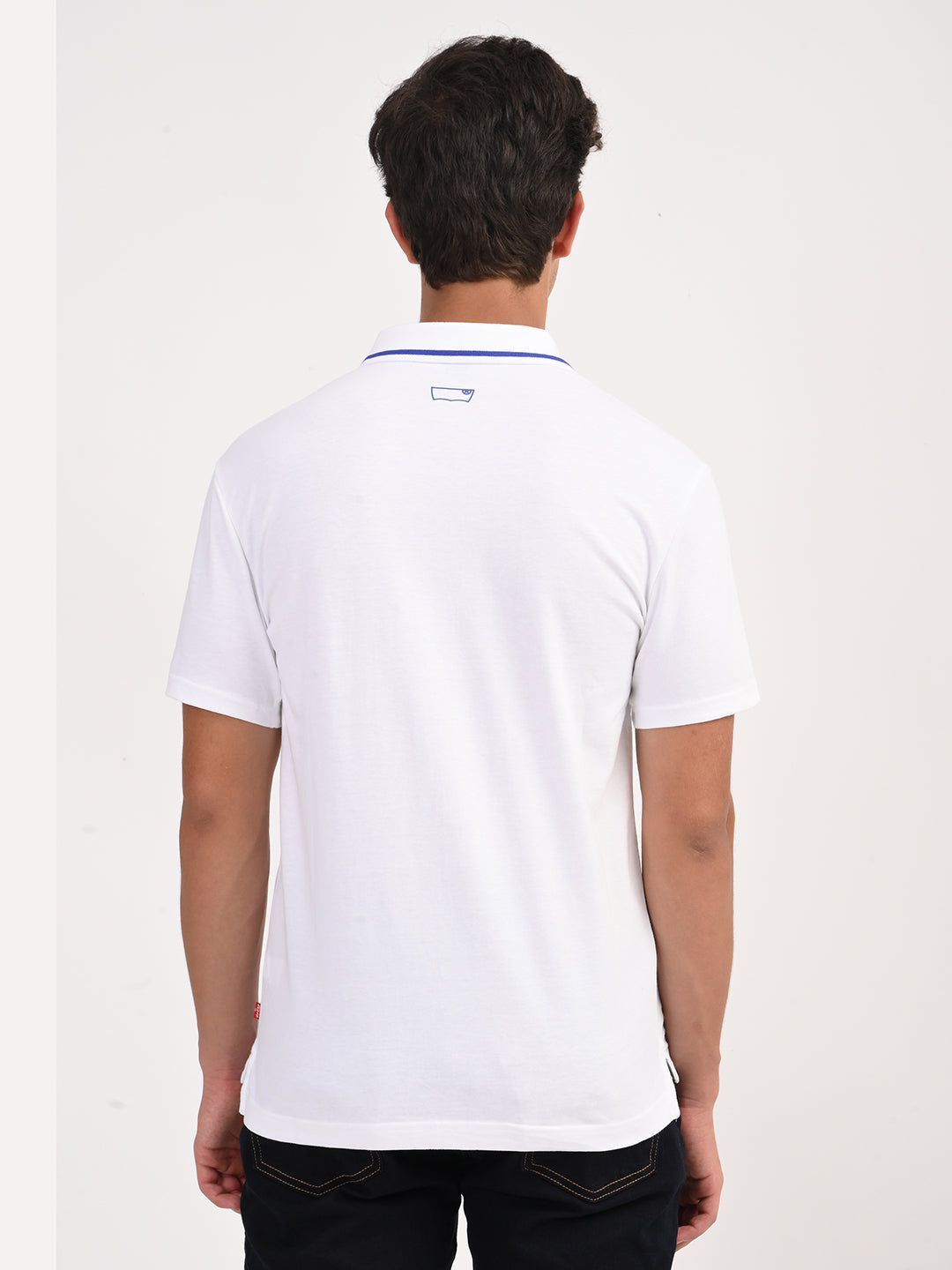 Men's Solid White Slim Fit Polo T-shirt