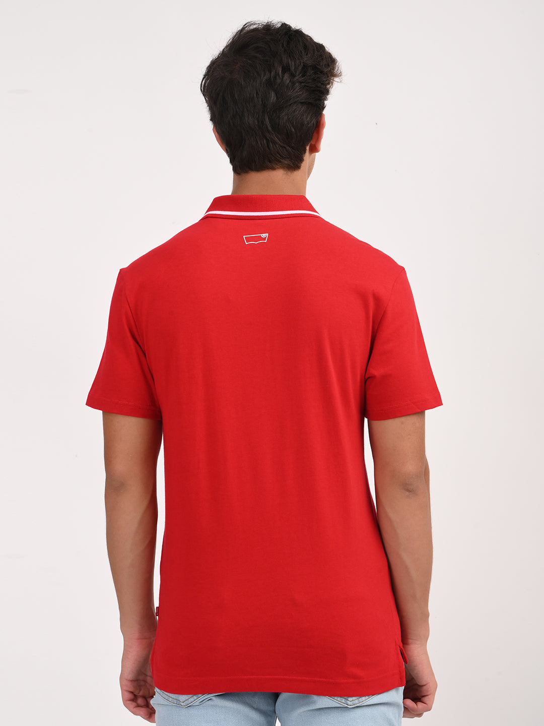 Men's Solid Red Slim Fit Polo T-shirt