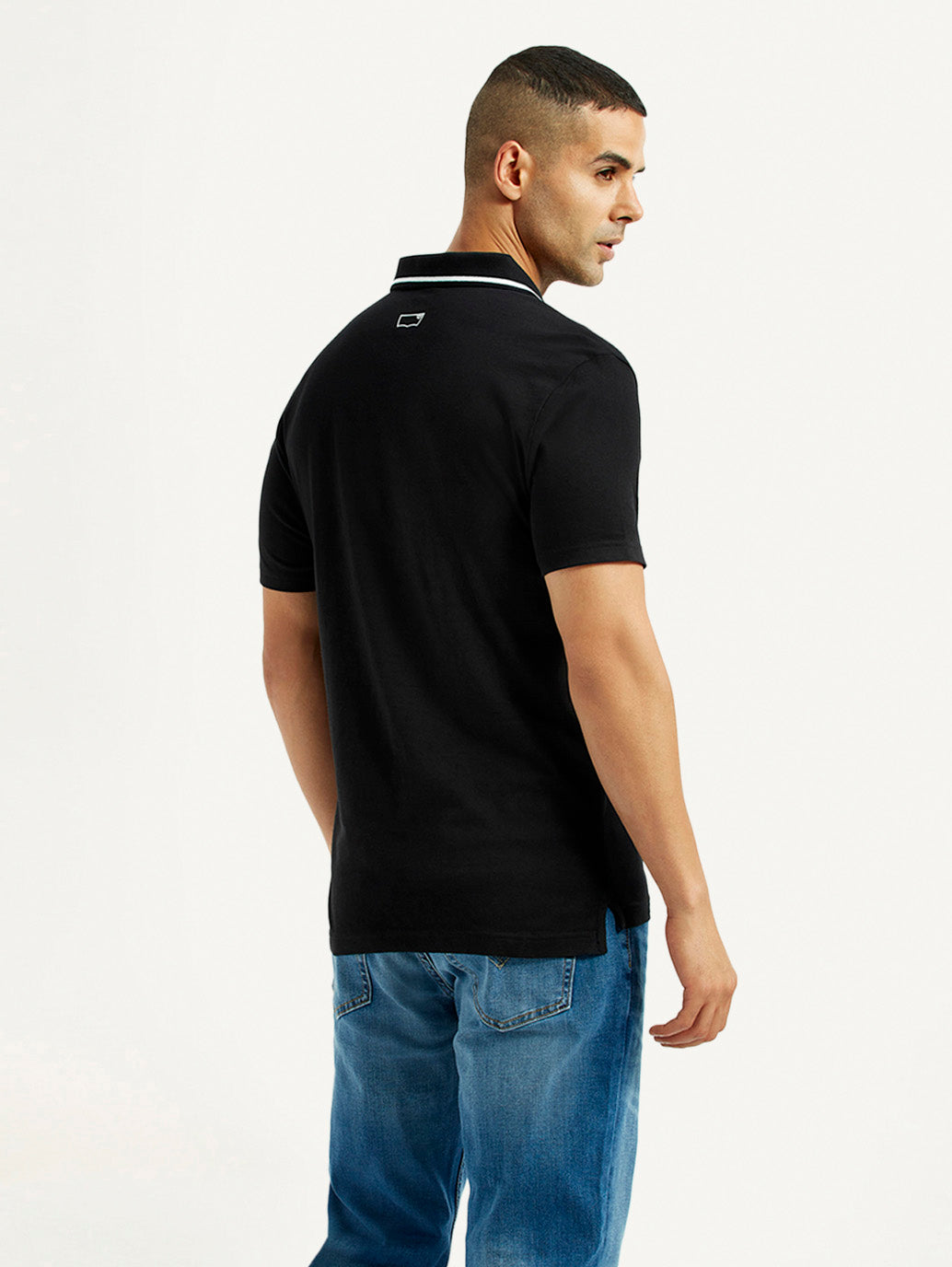 Men's Solid Black Polo T-Shirt