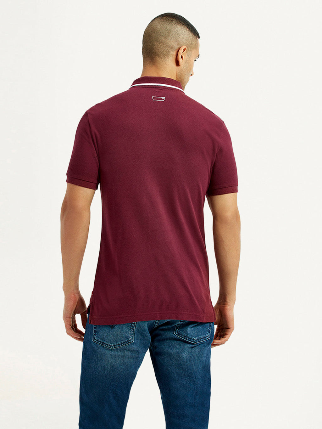 Men's Solid Maroon Polo T-Shirt