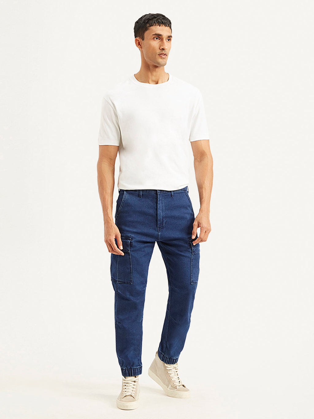 Men's Tapered Dark Blue Utility Cargo Jogger