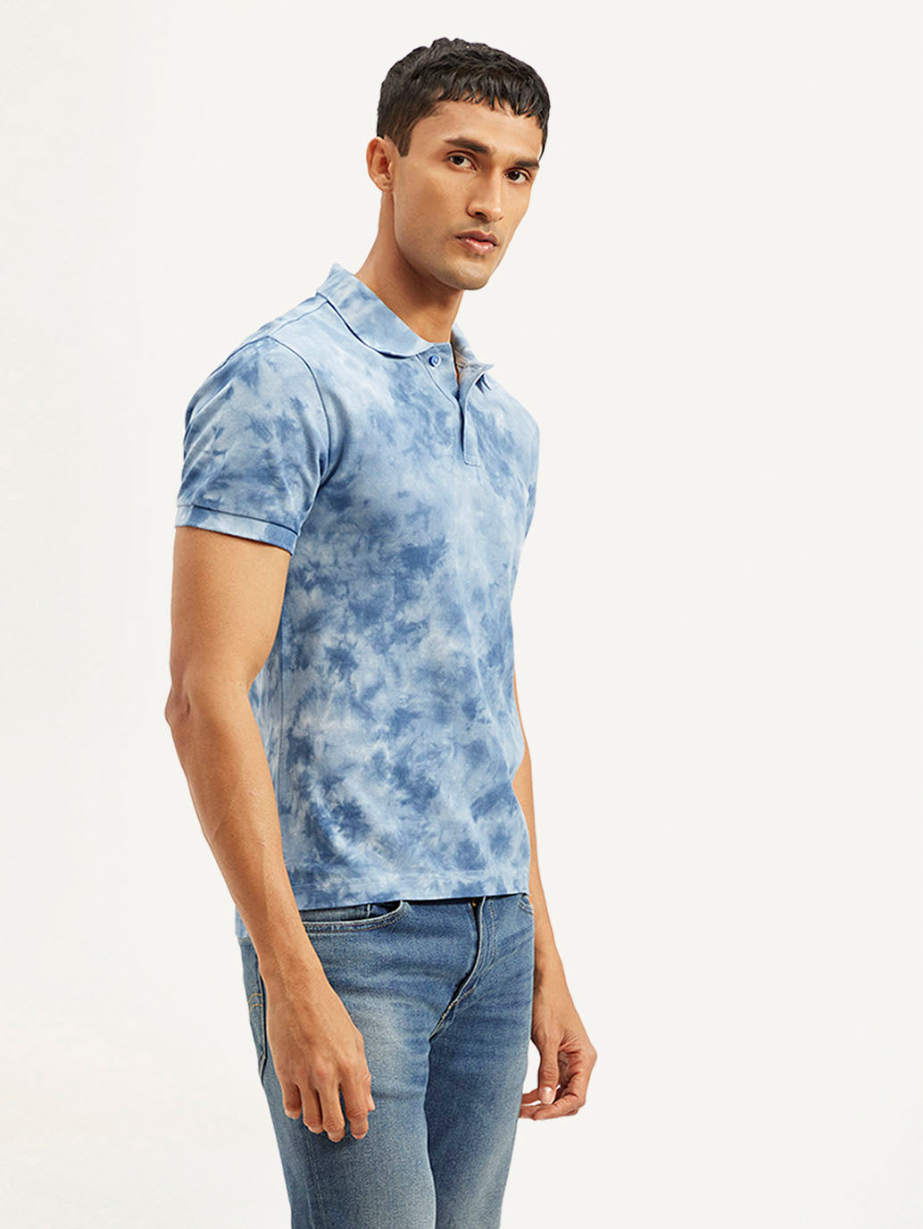 Men's Abstract Dyed Slim Fit Polo T-shirt
