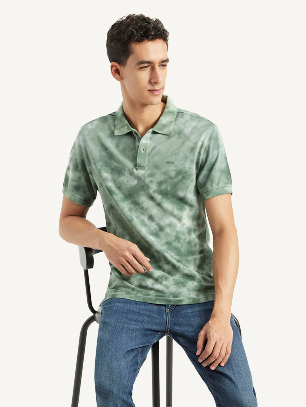 Men's Abstract Dyed Slim Fit Polo T-shirt