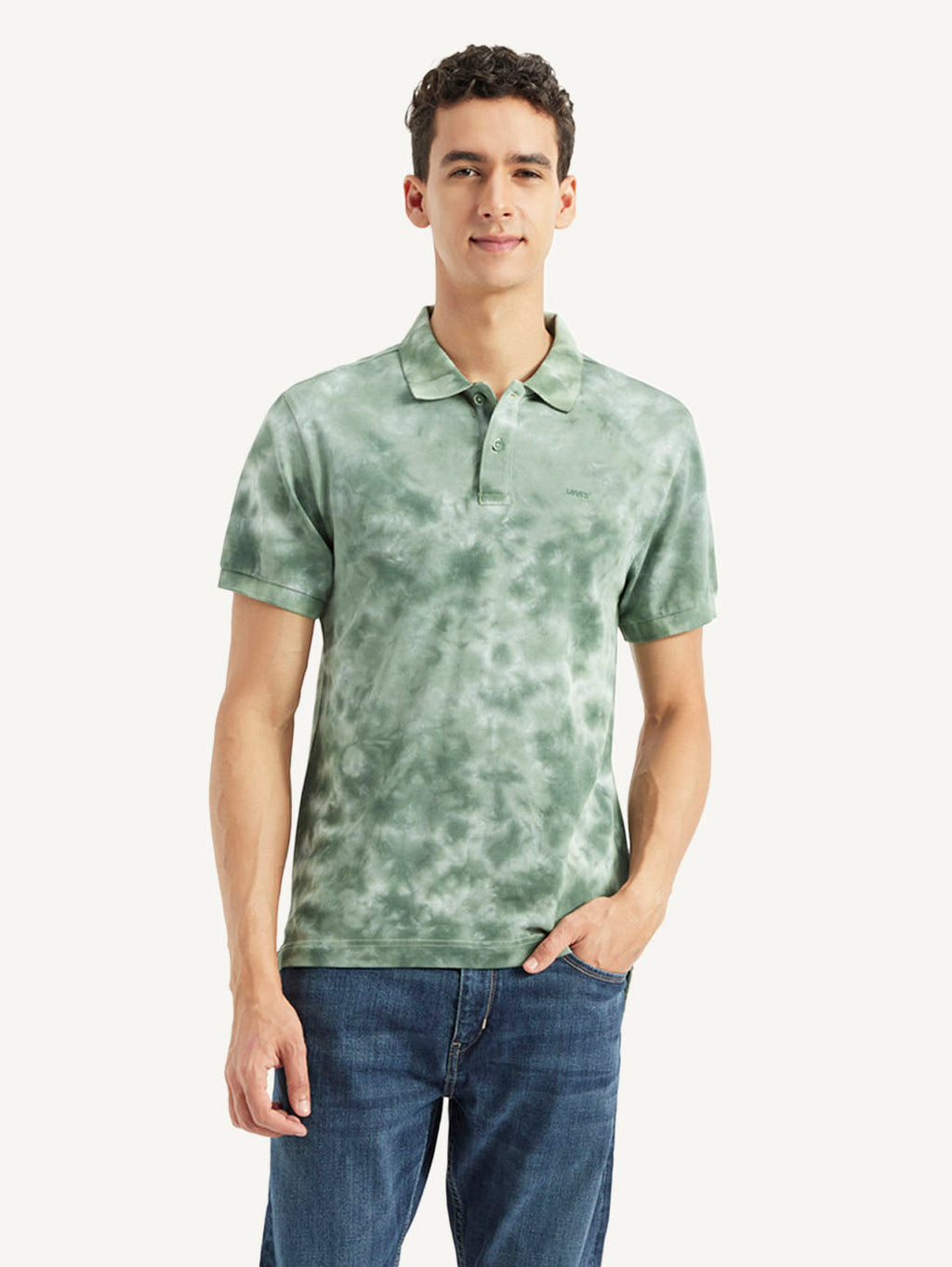 Men's Abstract Dyed Slim Fit Polo T-shirt