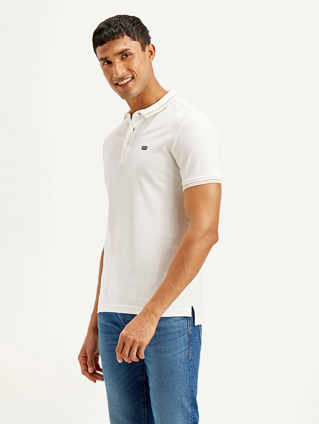 Men's Solid Slim Fit Polo T-shirt
