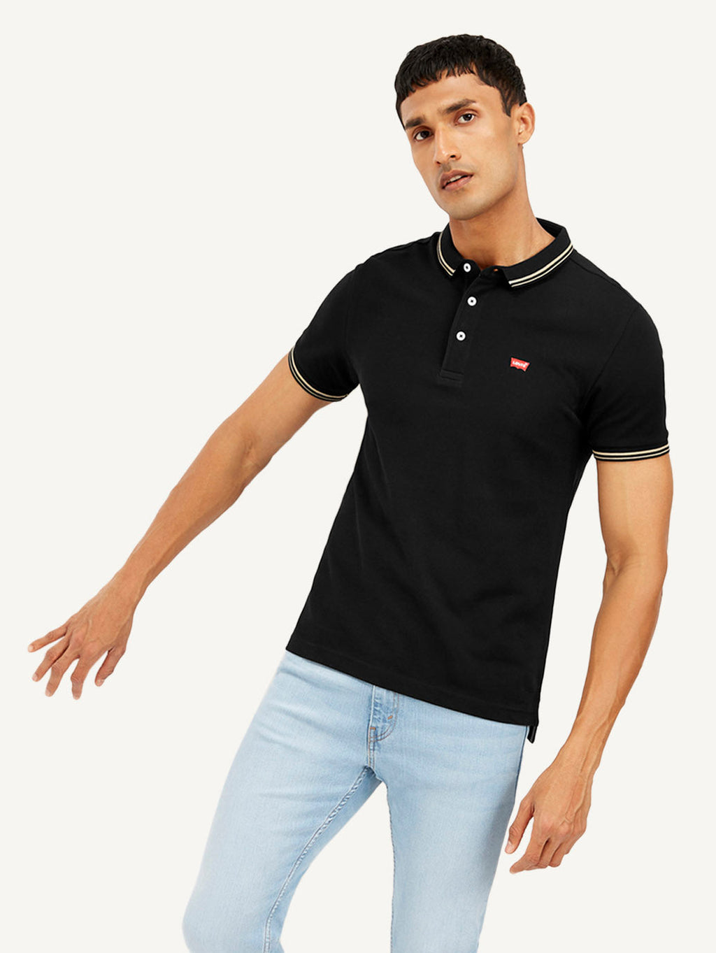 Men's Solid Slim Fit Polo T-shirt