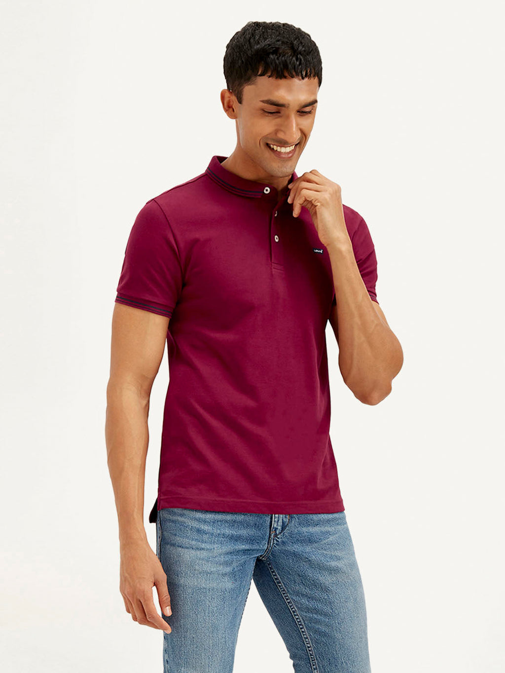 Men's Solid Slim Fit Polo T-shirt
