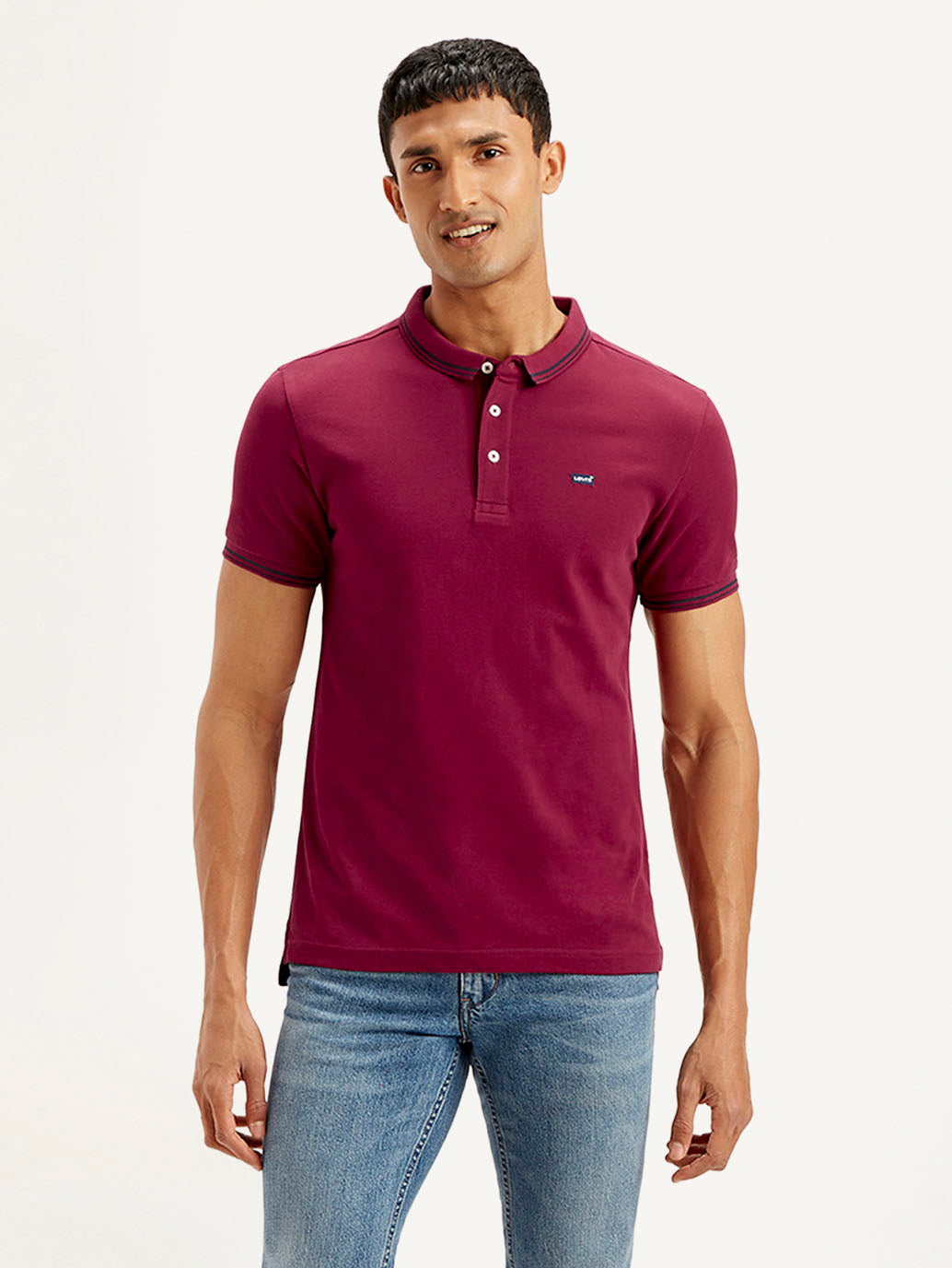 Men's Solid Slim Fit Polo T-shirt