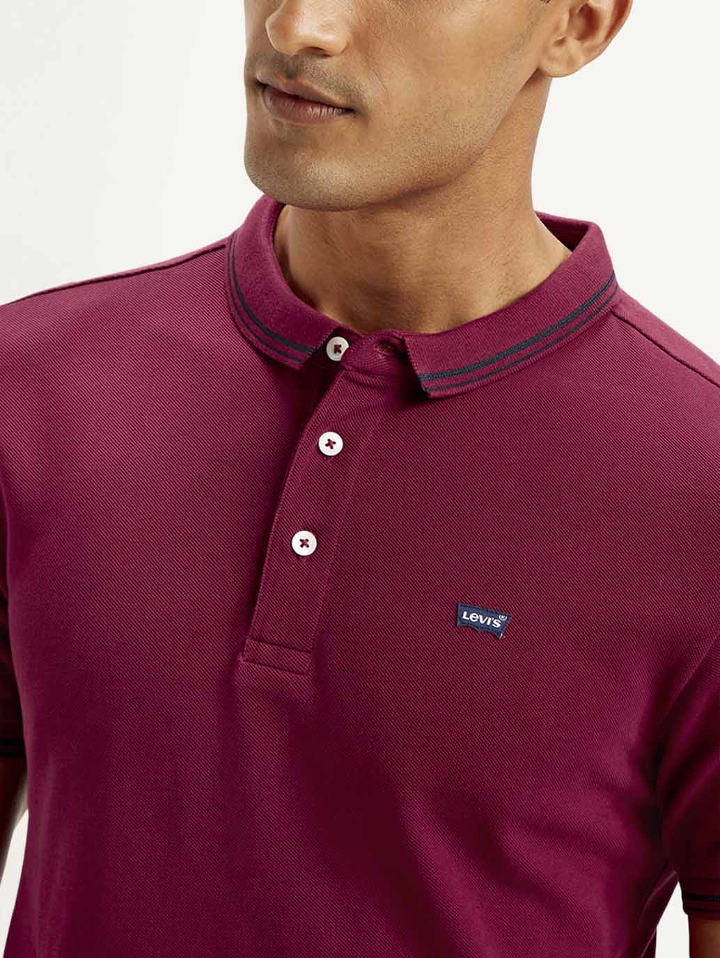 Men's Solid Slim Fit Polo T-shirt