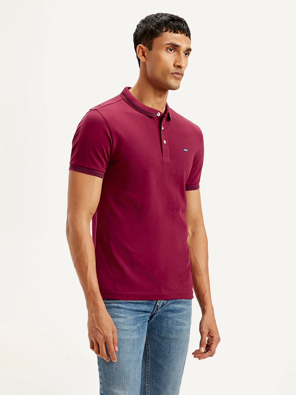 Men's Solid Slim Fit Polo T-shirt