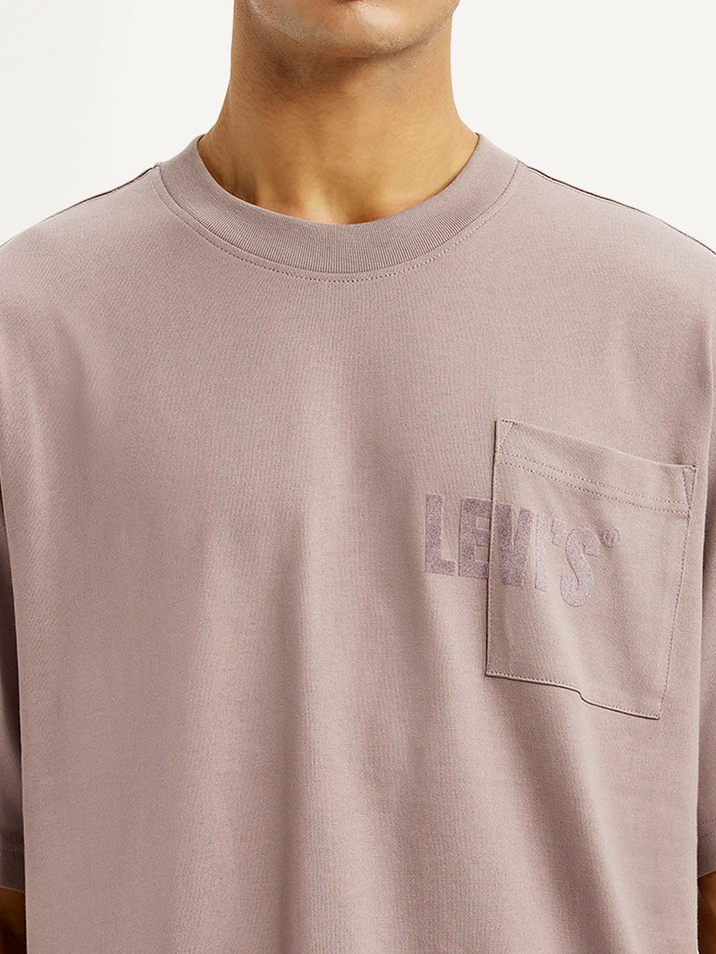 Men's Brand Logo Mauve Loose Fit T-shirt