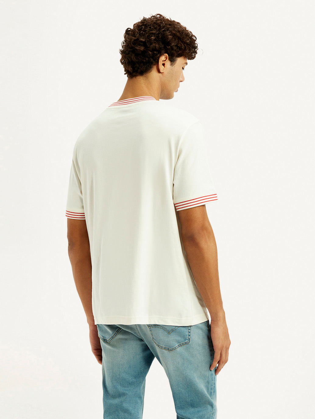 Men's Typography Off White Crew Neck T-shirt