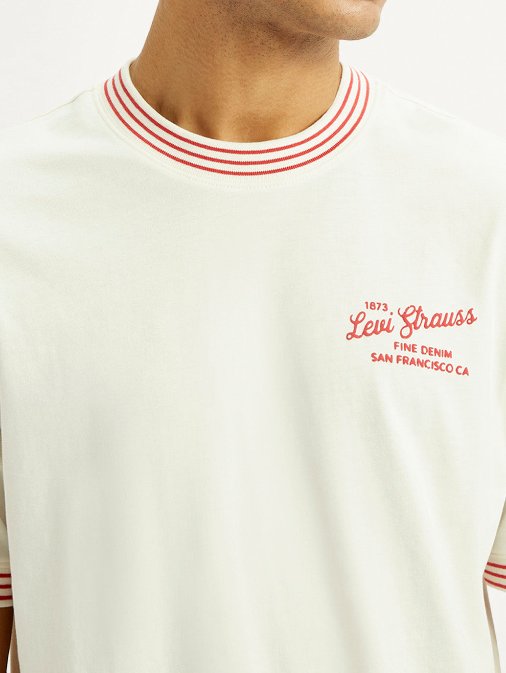 Men's Typography Off White Crew Neck T-shirt