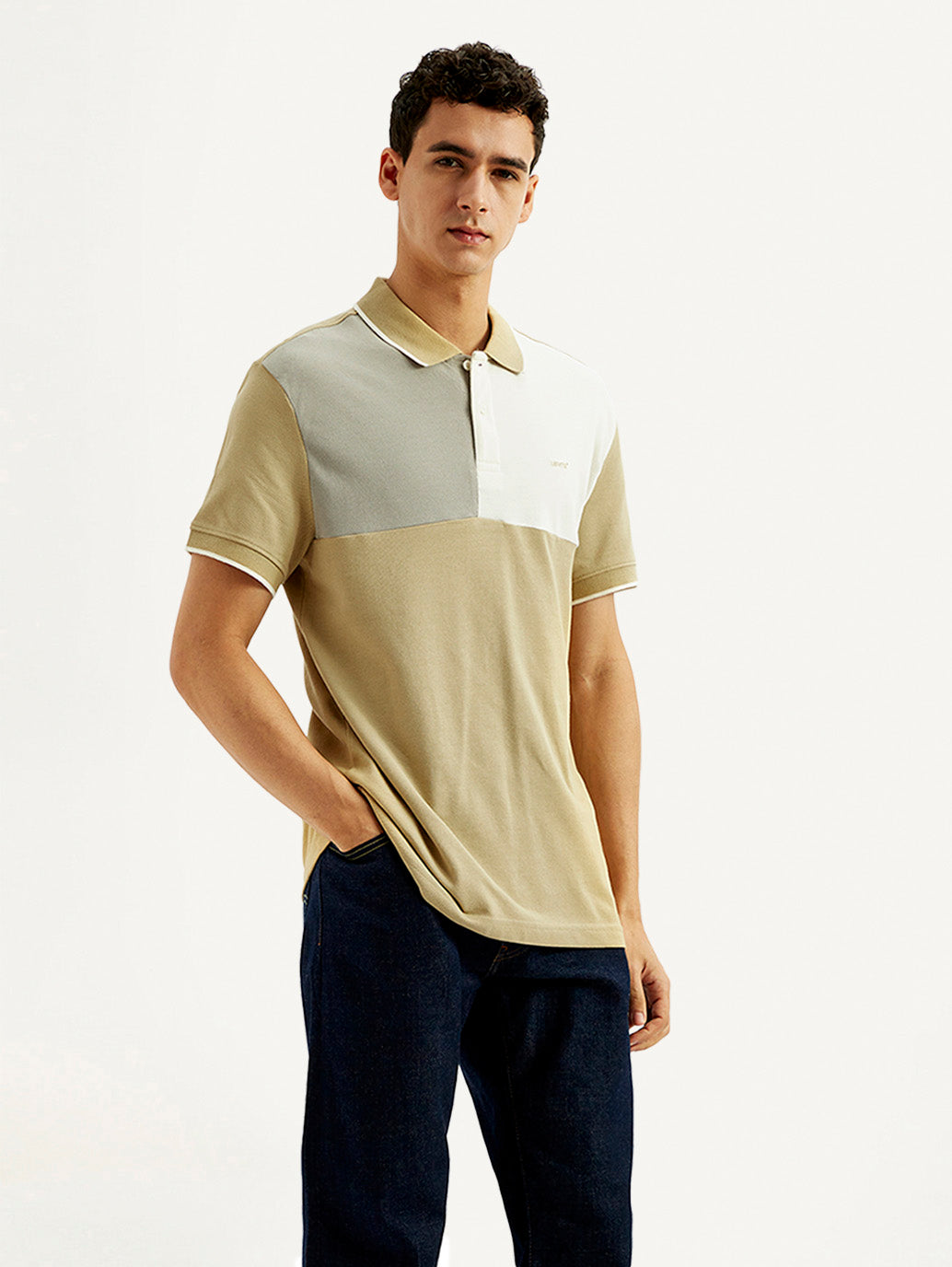 Men's Colorblock Slim Fit Polo T-shirt