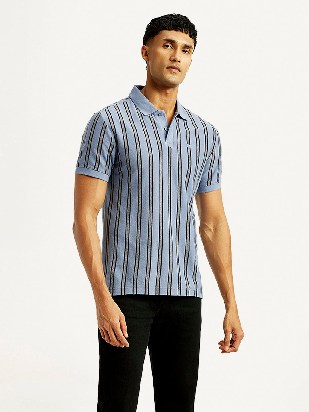 Men's Striped Slim Fit Polo T-shirt