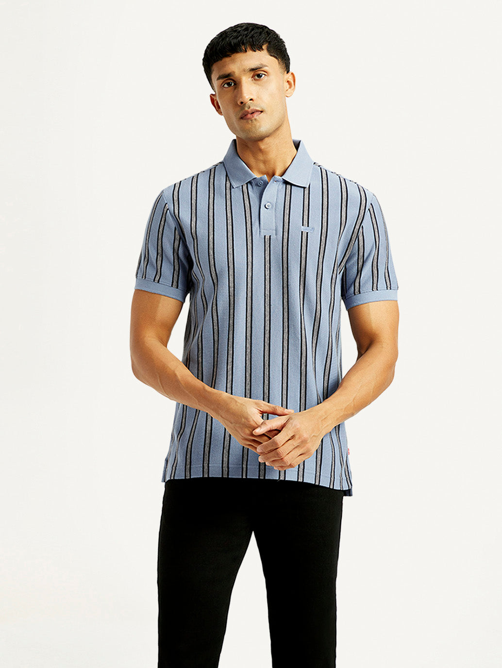 Men's Striped Slim Fit Polo T-shirt