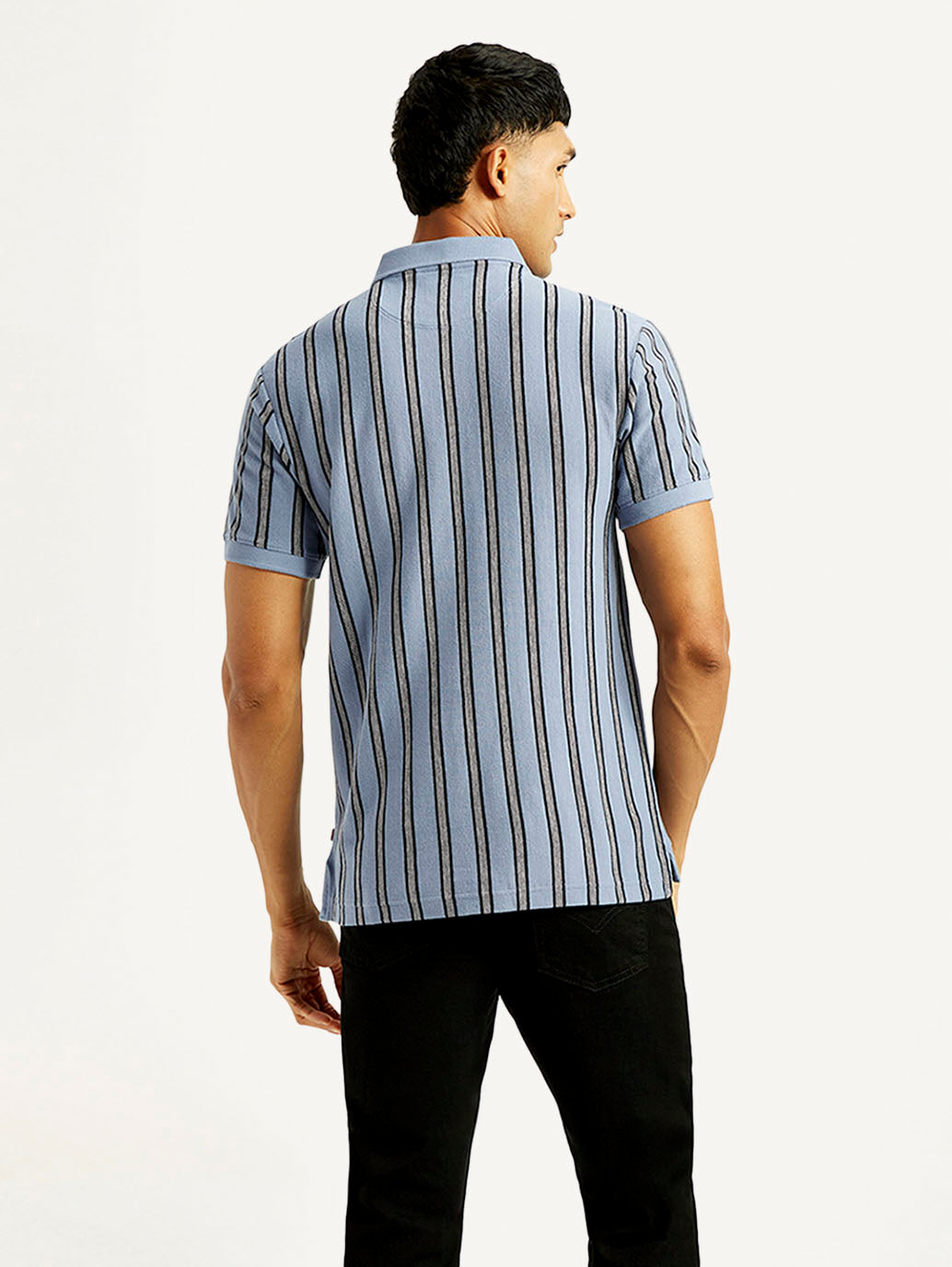 Men's Striped Slim Fit Polo T-shirt