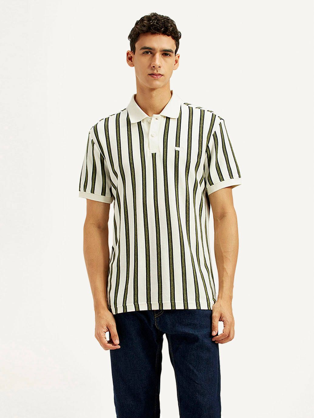 Men's Striped Slim Fit Polo T-Shirt