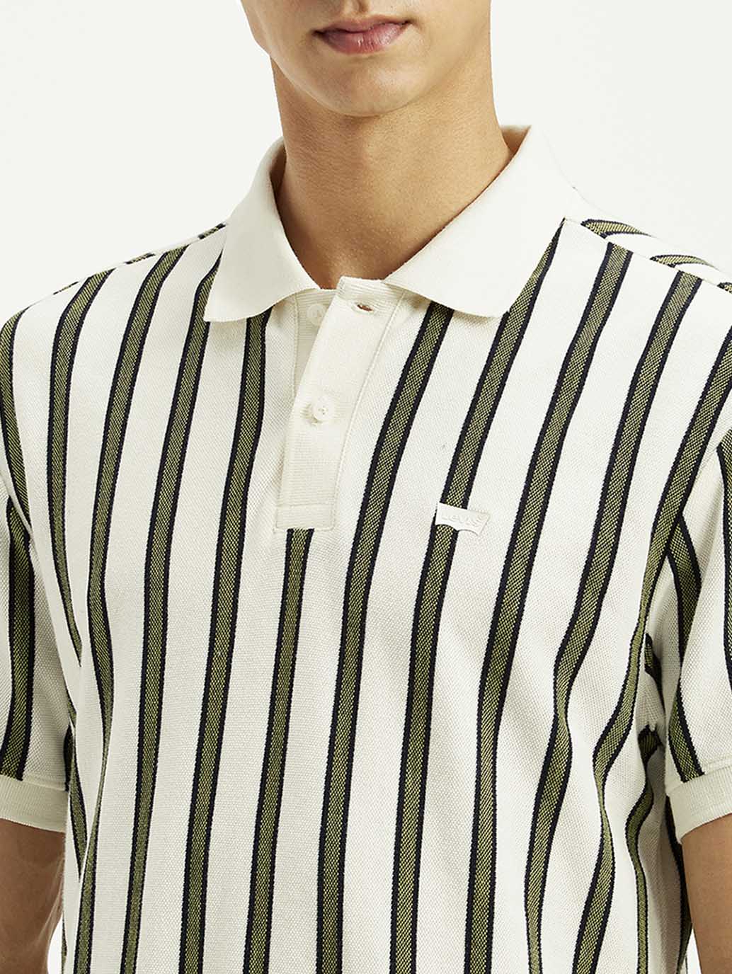 Men's Striped Slim Fit Polo T-Shirt