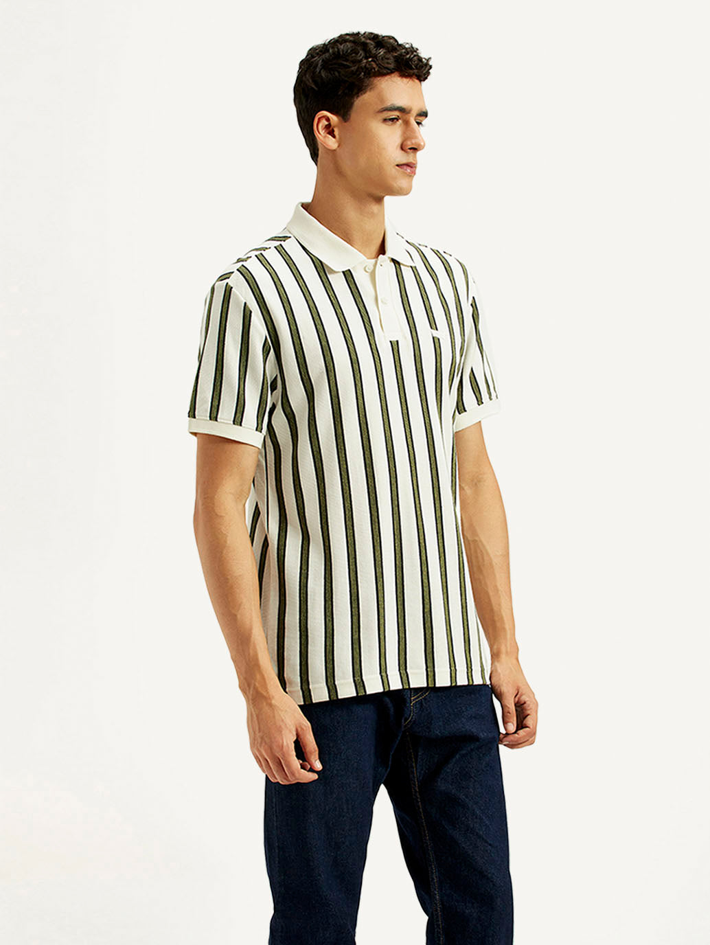Men's Striped Slim Fit Polo T-Shirt