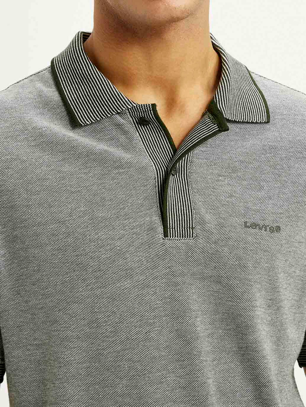 Men's Melange Grey Slim Fit Polo T-shirt