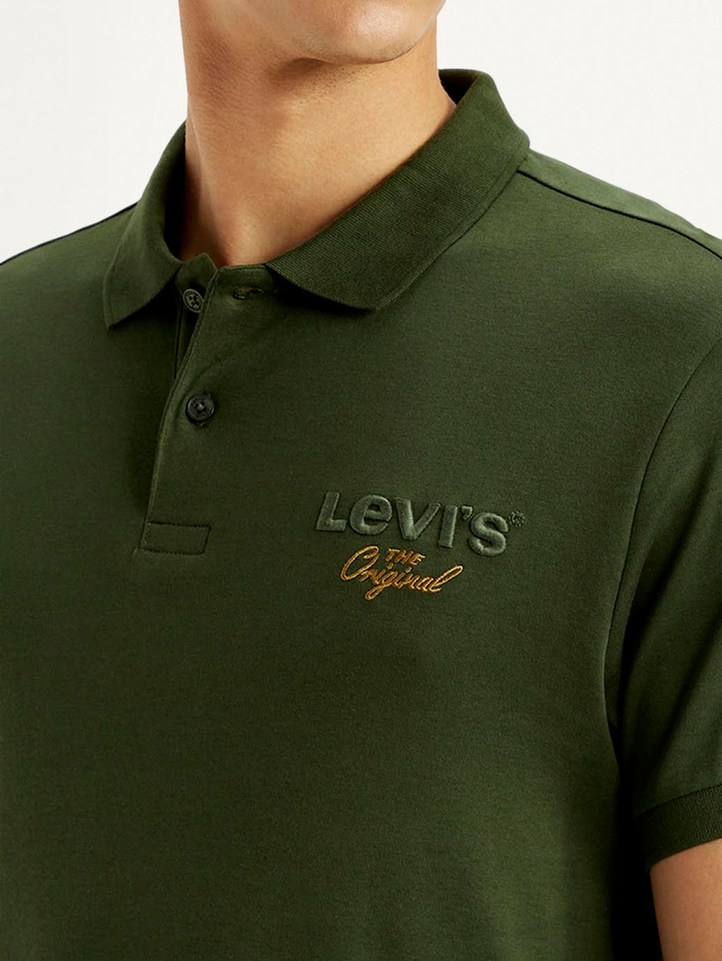 Men's Brand Logo Dark Green Slim Fit Polo T-shirt