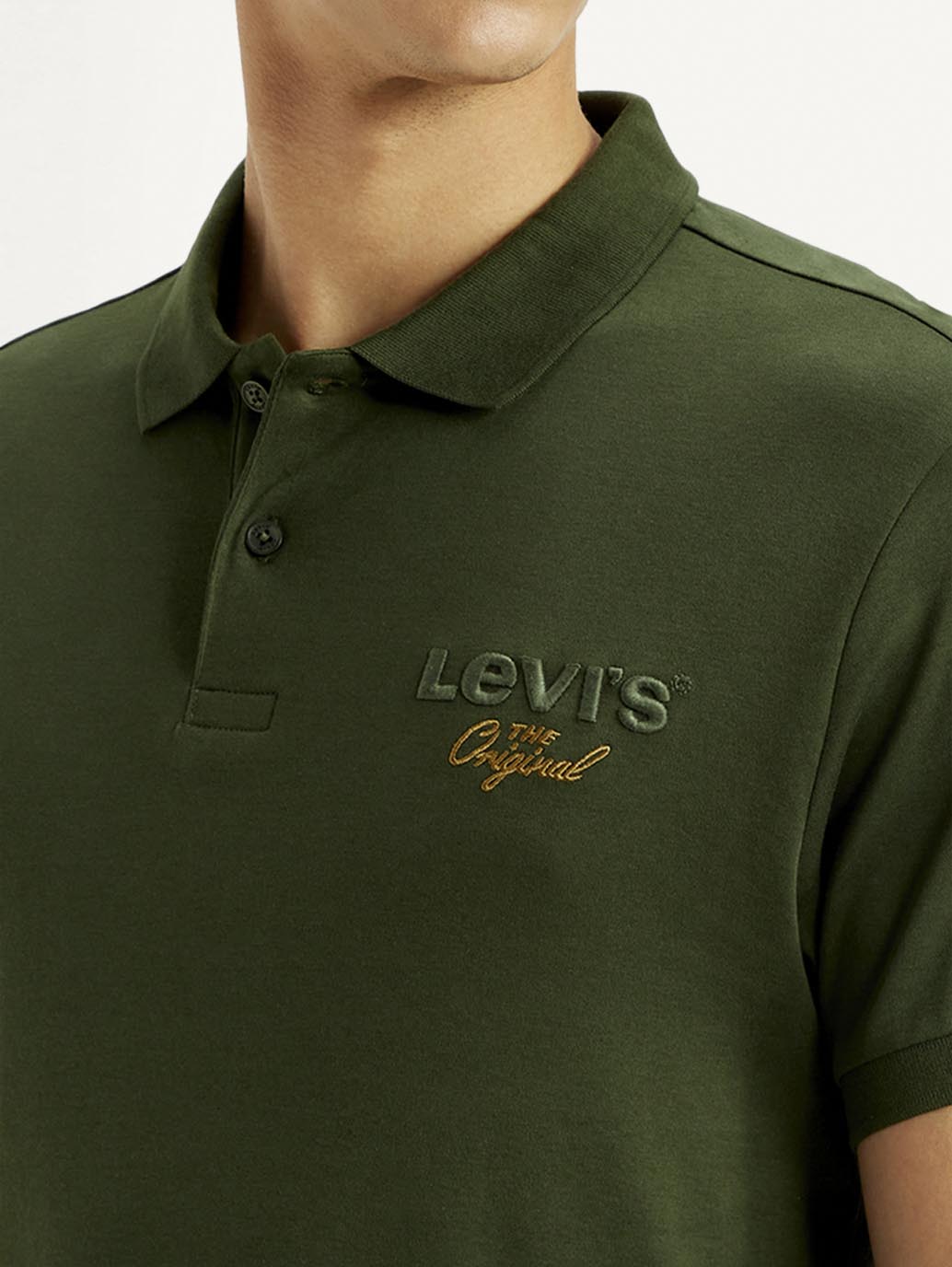 Men's Brand Logo Dark Green Slim Fit Polo T-shirt