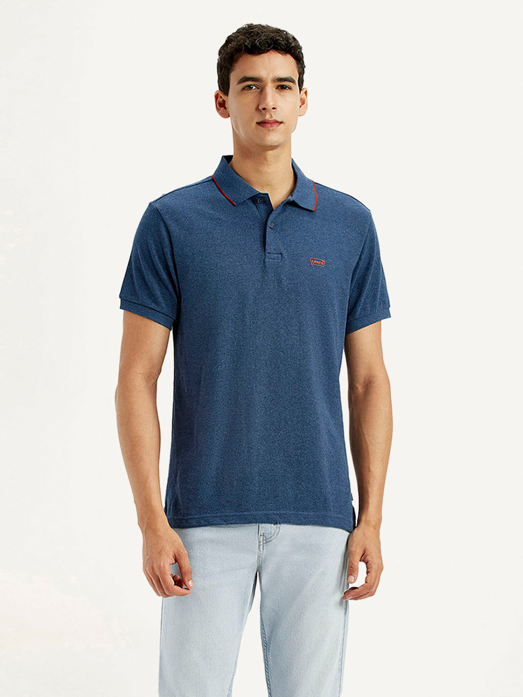 Men's Dark Blue Slim Fit Polo T-shirt